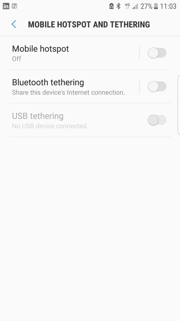 Mobile hotspot and tethering