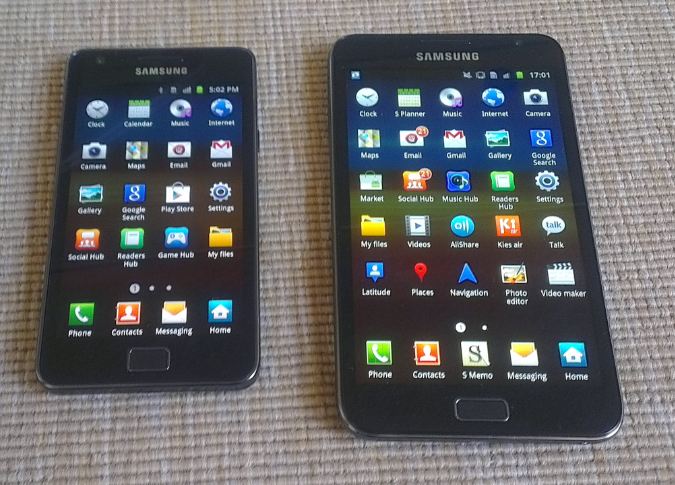 Samsung Galaxy Note vs Samsung Galaxy S2