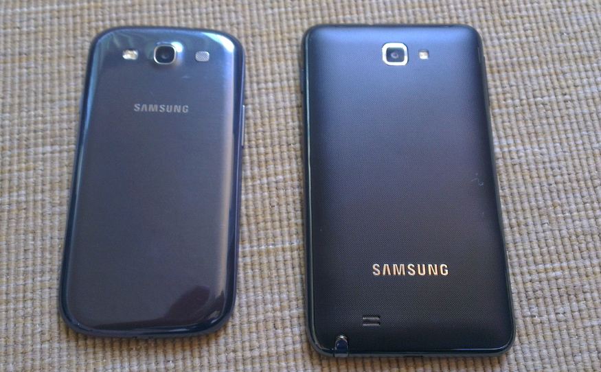 Samsung Galaxy S3 vs Samsung Galaxy Note Back Crop