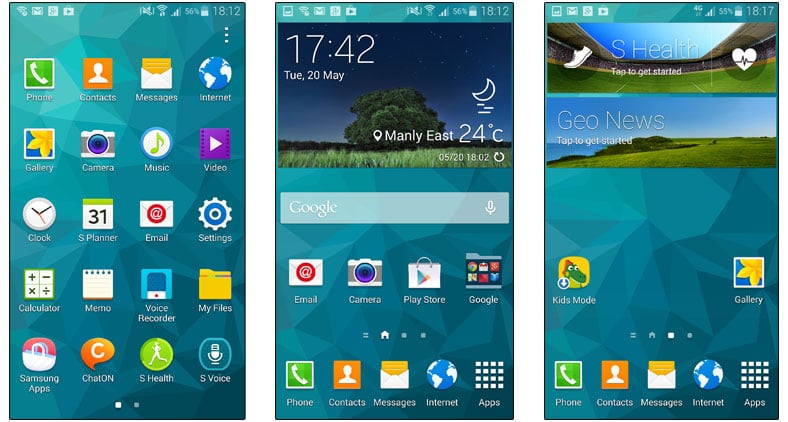 Samsung S5 Screenshots