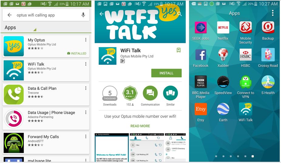 Optus has launched their own WiFi calling app