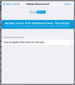 Gigsky are an AppleSIM or eSIM partner which offer roaming data in a large number of countries around the world