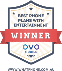 The 2017 WhatPhone Best Phone Plans With Entertainment Award winner was OVO Mobile.